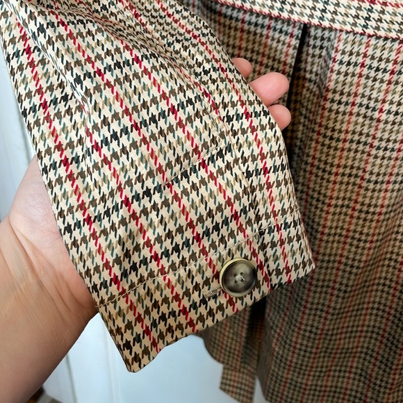 Cabi Sherlock Trench Coat Fall Jacket Tan Red Green Houndstooth Tie Belt M 3734 - Picture 9 of 12